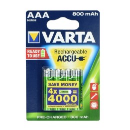 VARTA аккумулятор аккумуляторная R3 (AAA) 800 mAh ready to use 4 шт.