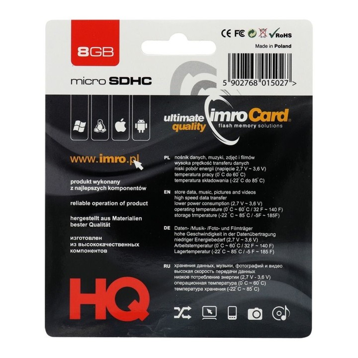 IMRO карта памяти microSD 8GB