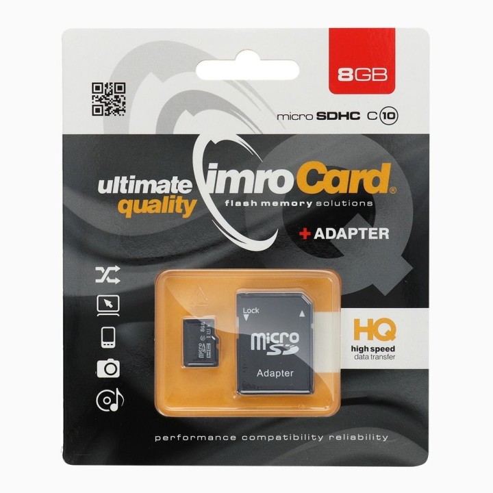 IMRO memory card microSD 8GB 100MB/s class 10 UHS And with adapter SD