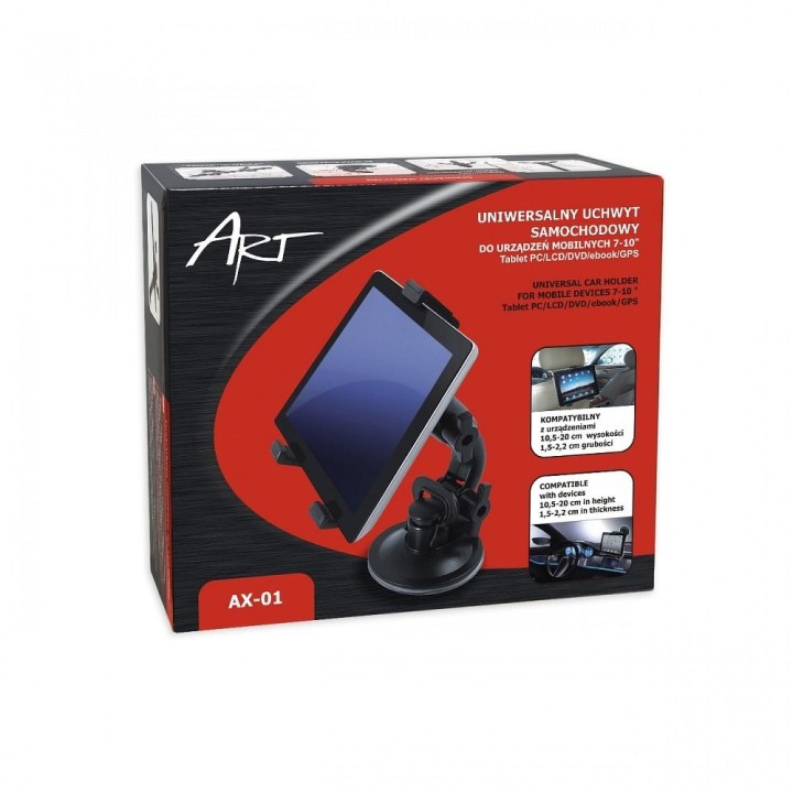 Car holder for windscreen / dashboard / headrest (tablet 7" - 10") AX-01 black