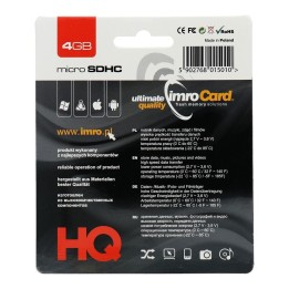 IMRO карта пам'яті microSD 4GB 100MB/s class 10 UHS І з адаптером SD