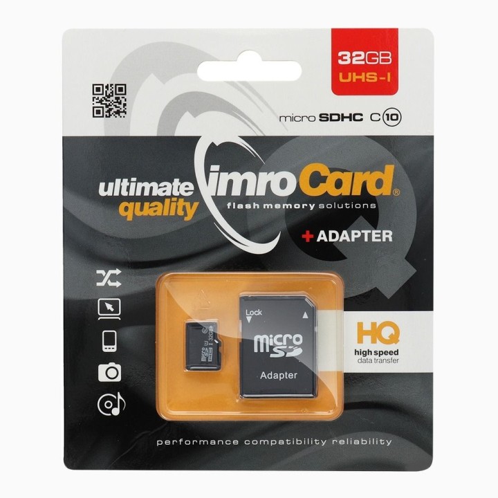 IMRO memory card microSD 32GB 100MB/s class 10 UHS And with adapter SD