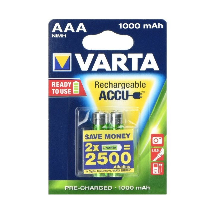 VARTA акумулятор R3 (AAA) 1000 mAh ready to use 2 шт