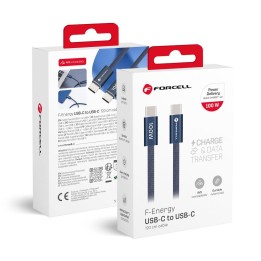 Кабель USB-C – USB-C Forcell F-Energy QC4.0 PD 5A 100W Cafule Color 1,2 m ACYH23 темно-синій