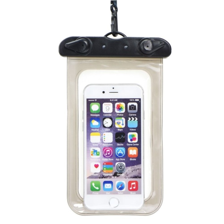 Universal waterproof phone case with a plastic closure black