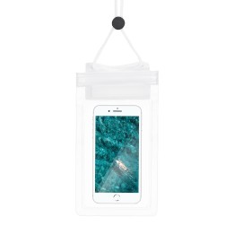Universal waterproof phone case with a zip-lock closure white