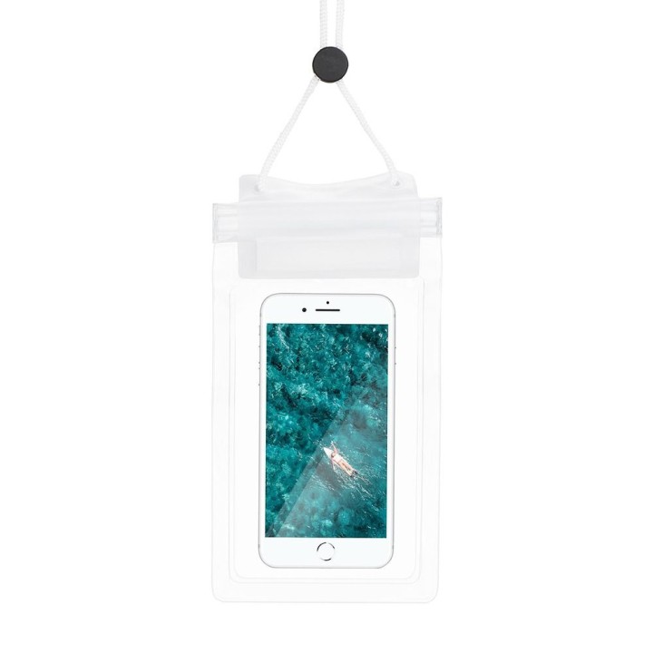 Universal waterproof phone case with a zip-lock closure white