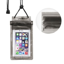 Case for phone universal waterproof with zip closure black