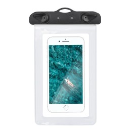 Universal waterproof phone case with a plastic closure white