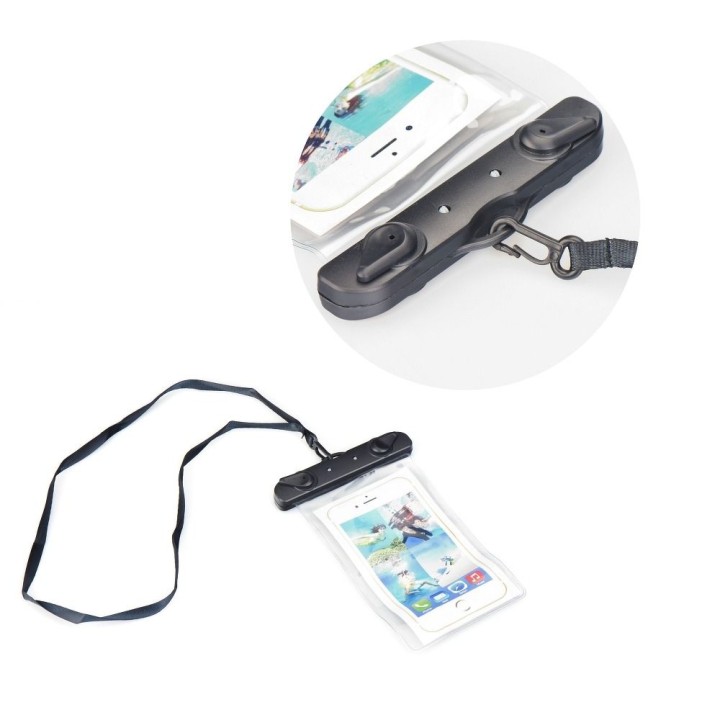 Universal waterproof phone case with a plastic closure white