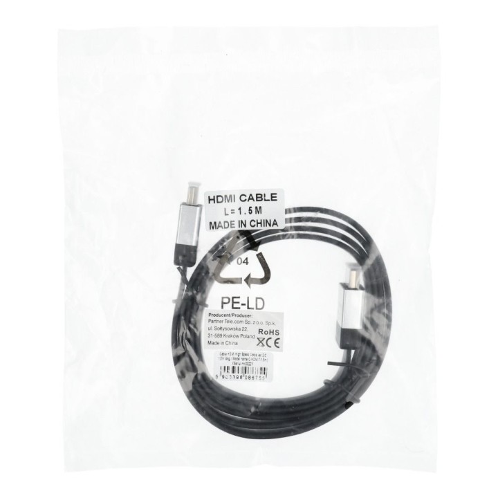 Кабель HDMI для HDMI 4K 60Hz High Speed with Ethernet вер.. 2.0 1,5 m чорний