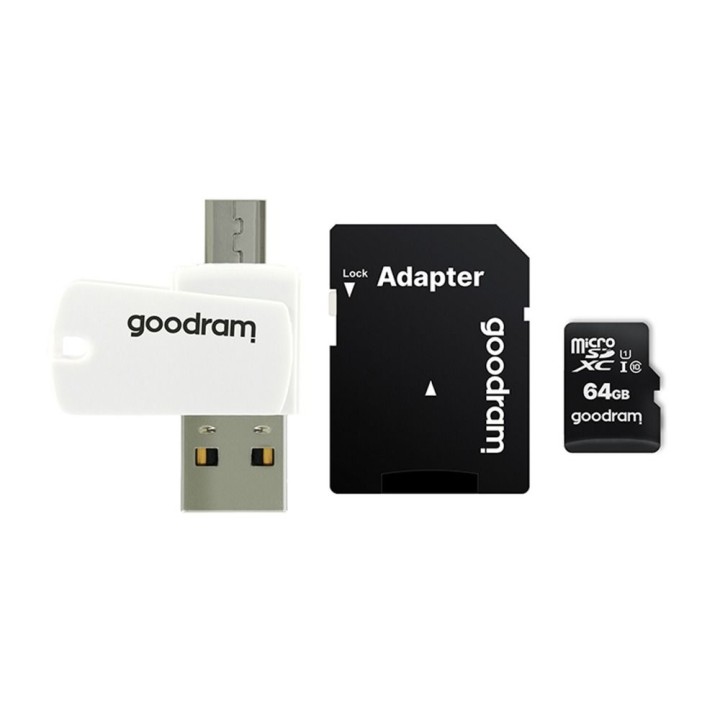 GOODRAM card reader memory USB A + Micro USB ALL IN ONE M1A4 + card microSD 64GB with adapter