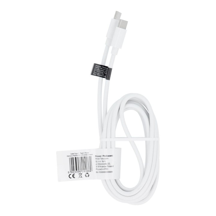 Кабель USB-C – USB-C PD QC 3A 60W 2 m C293 білий