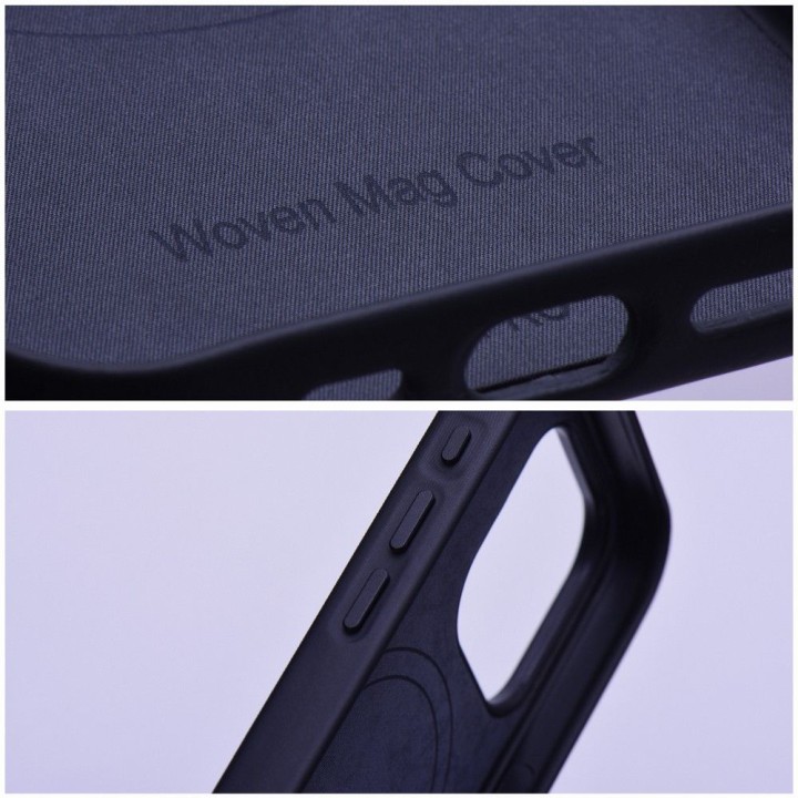 Чехол для iPhone 15 PLUS Woven Mag Cover совместимый с MagSafe черный