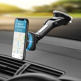 Тримач для телефону для автомобіля магнітний Forcell F-Grip Carbon H-CT327 для скла / приладової панелі чорний