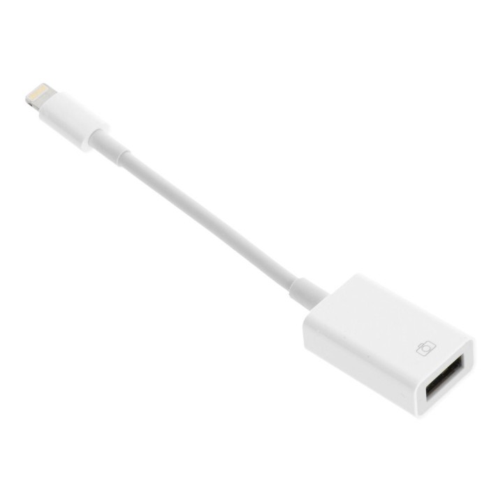 Адаптер OTG USB A (гніздо (female)) для Lightning (штекер (male)) білий