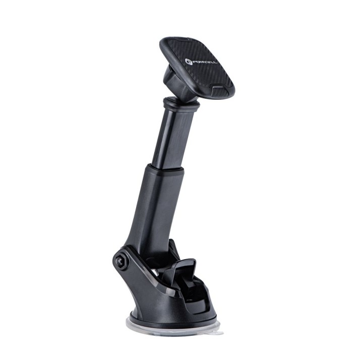 Тримач для телефону для автомобіля магнітний Forcell F-Grip Carbon H-CT327 для скла / приладової панелі чорний