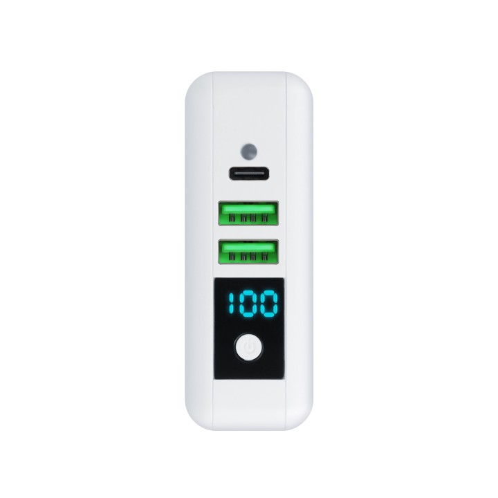 Wielofunkcyjna зарядное устройство Forcell F-Energy 4w1 2 x USB A + USB C 15W + повербанк 8000mAh + беспроводная зарядка белое