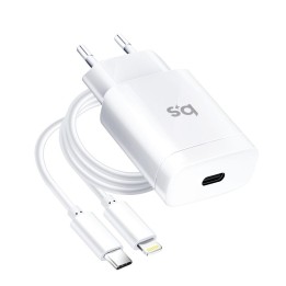 Wall charger for phone Blue Star USB C QC3.0 PD 3A 18W + USB-C to Lightning cable TFK-TC-1099C white