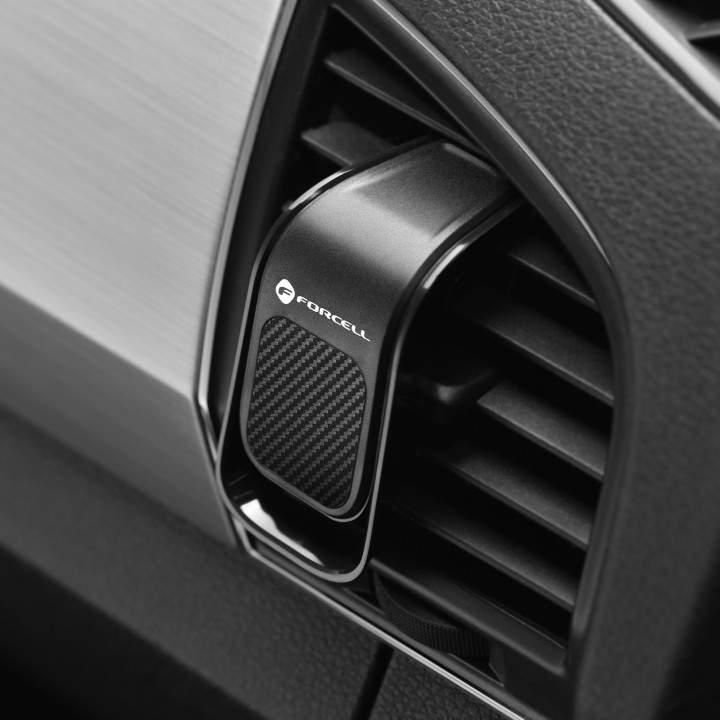 Тримач для телефону для автомобіля універсальний Forcell F-Grip Carbon B060 на решітку чорний