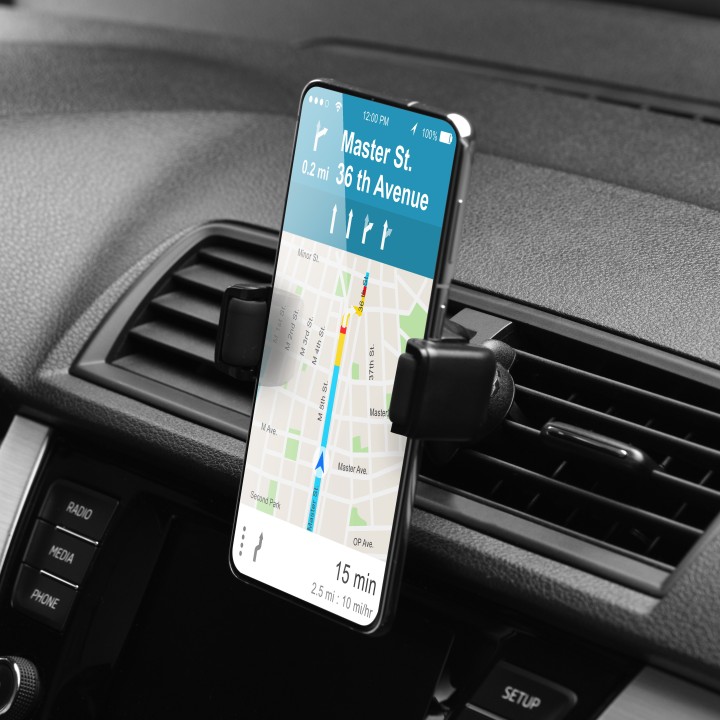 Phone holder for car universal Forcell F-Grip Carbon H-CF509 for the air vent black