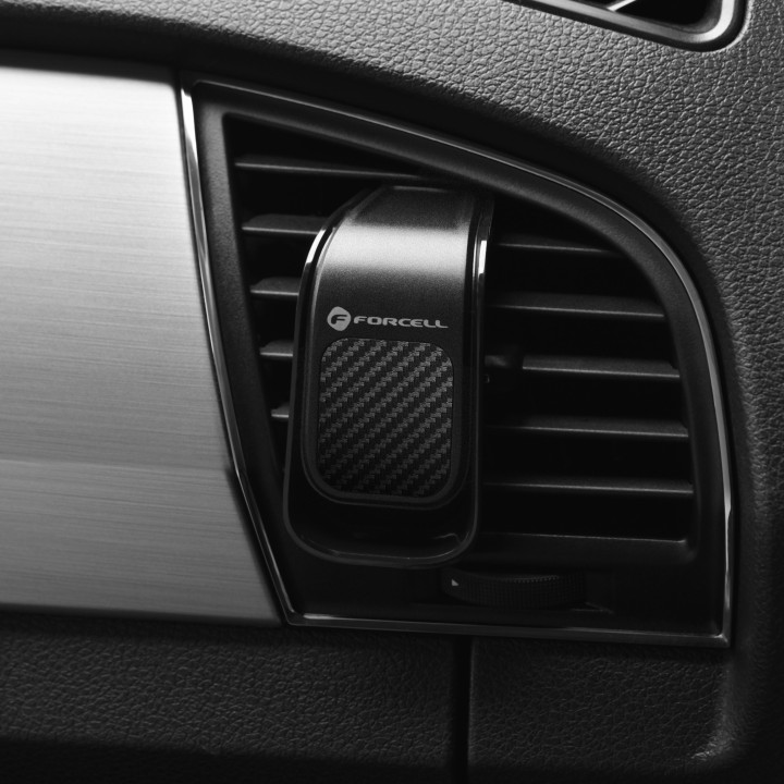 Держатель для телефона для автомобиля универсальный Forcell F-Grip Carbon B060 на решетку черный