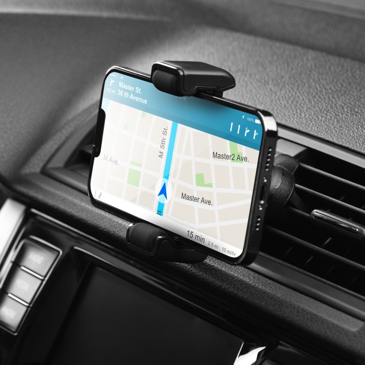 Universal car phone holder Forcell F-Grip Carbon H-CF509 for the air vent black