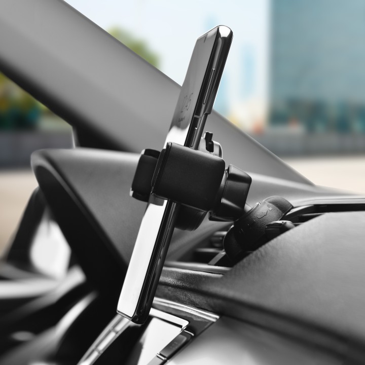 Phone holder for car universal Forcell F-Grip Carbon H-CF509 for the air vent black
