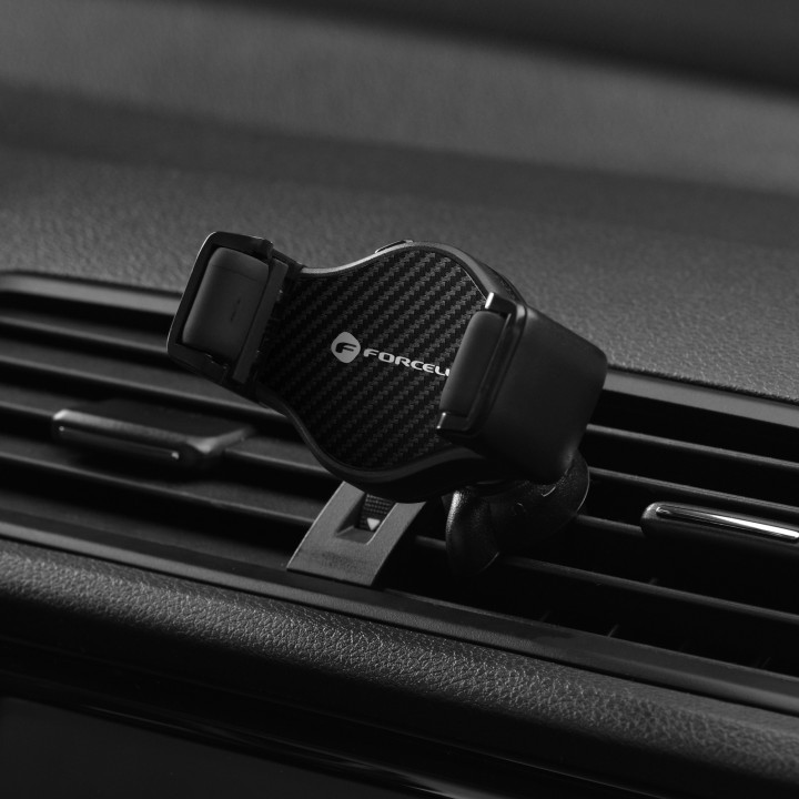 Phone holder for car universal Forcell F-Grip Carbon H-CF509 for the air vent black