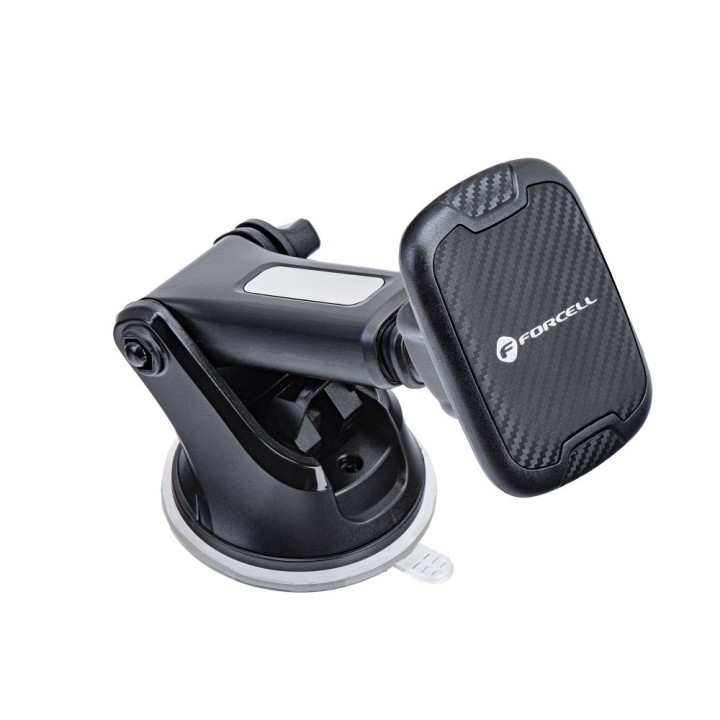 Тримач для телефону для автомобіля магнітний Forcell F-Grip Carbon H-CT327 для скла / приладової панелі чорний