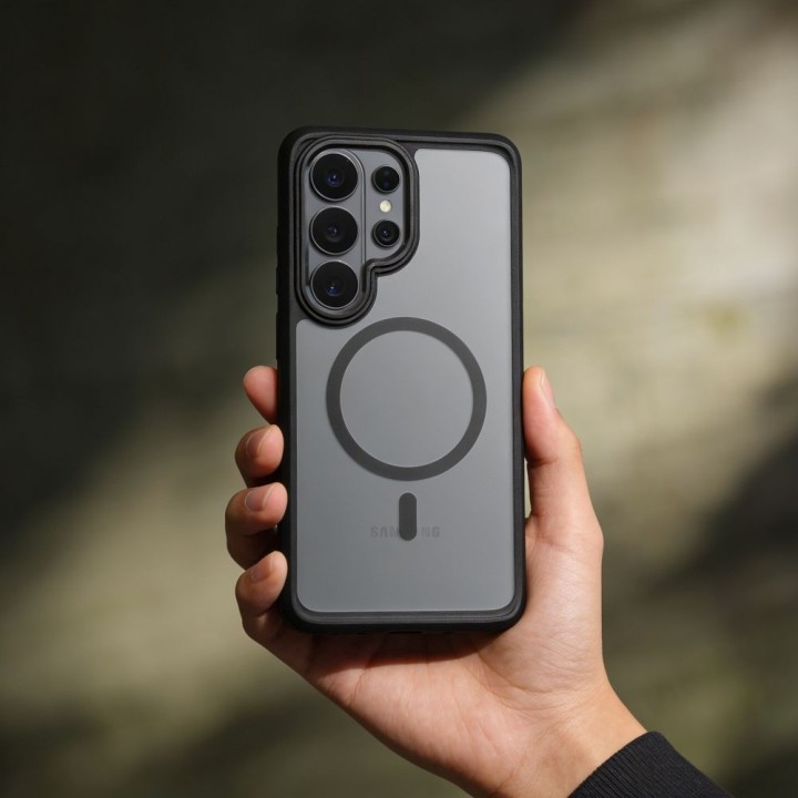Case for Samsung S26 Forcell F-Protect Smoke Hybrid Premium compatible with MagSafe black 0INT