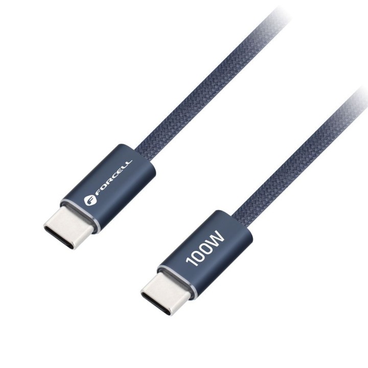 Кабель USB C — USB C Forcell F-Energy QC4.0 PD 5A 100W Cafule Color 1,2 m ACYH23 темно-синий