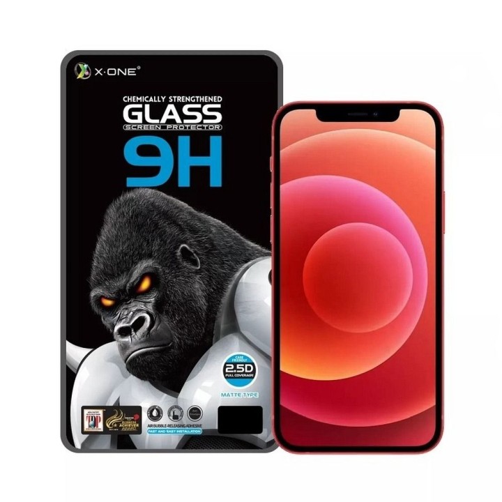 Tempered glass for iPhone 12 MINI X-One Full Cover Extra Strong Matte (full glue) black