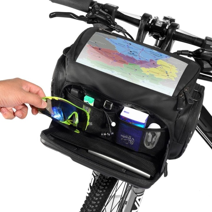 WILDMAN pannier bag bike for the steering wheel for zipper GS6 4L ( 4" - 7") black