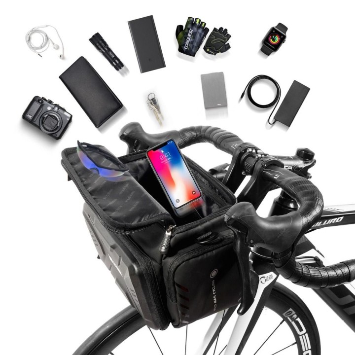 WILDMAN sakwa rowerowa na kierownicę na zamek GS6 4L ( 4" - 7") czarna
