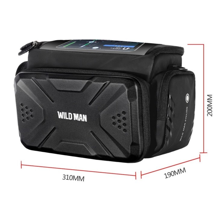 WILDMAN pannier bag bike for the steering wheel for zipper GS6 4L ( 4" - 7") black