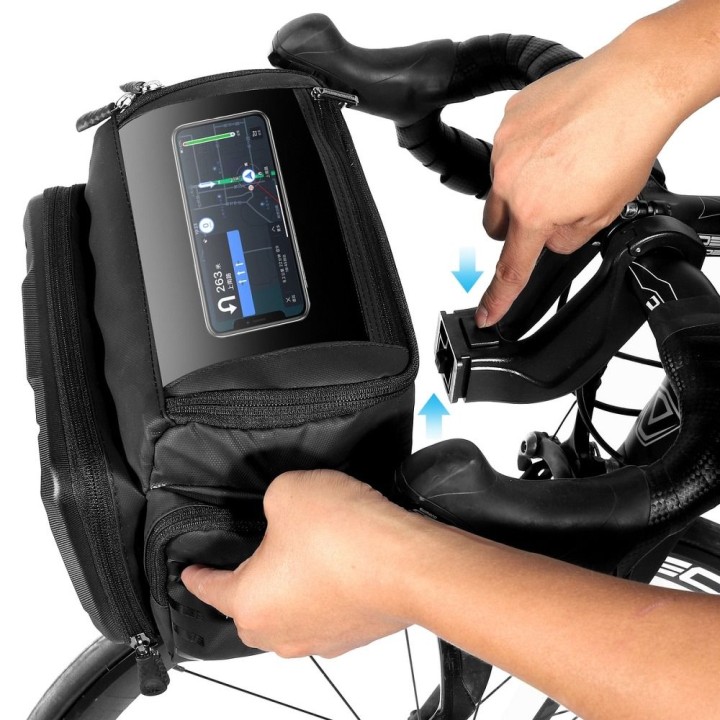 WILDMAN sakwa rowerowa na kierownicę na zamek GS6 4L ( 4" - 7") czarna