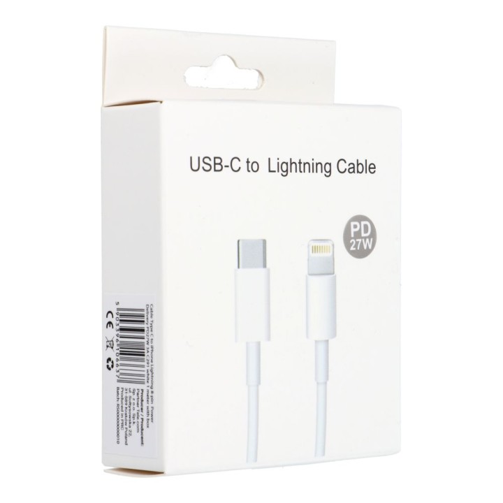 Кабель USB C — Lightning PD 3A 27W 1 m C291 box білий