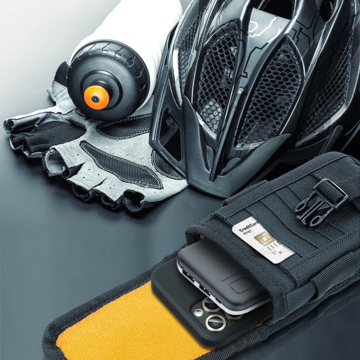 Travel case for phone / powerbank for belt / backpack black