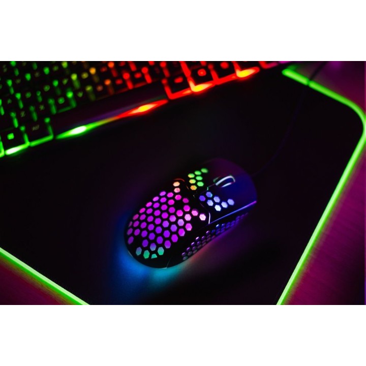ART wired computer mouse USB A 6400 dpi backlit AM-99 black