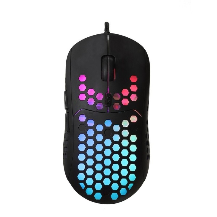 ART wired computer mouse USB A 6400 dpi backlit AM-99 black