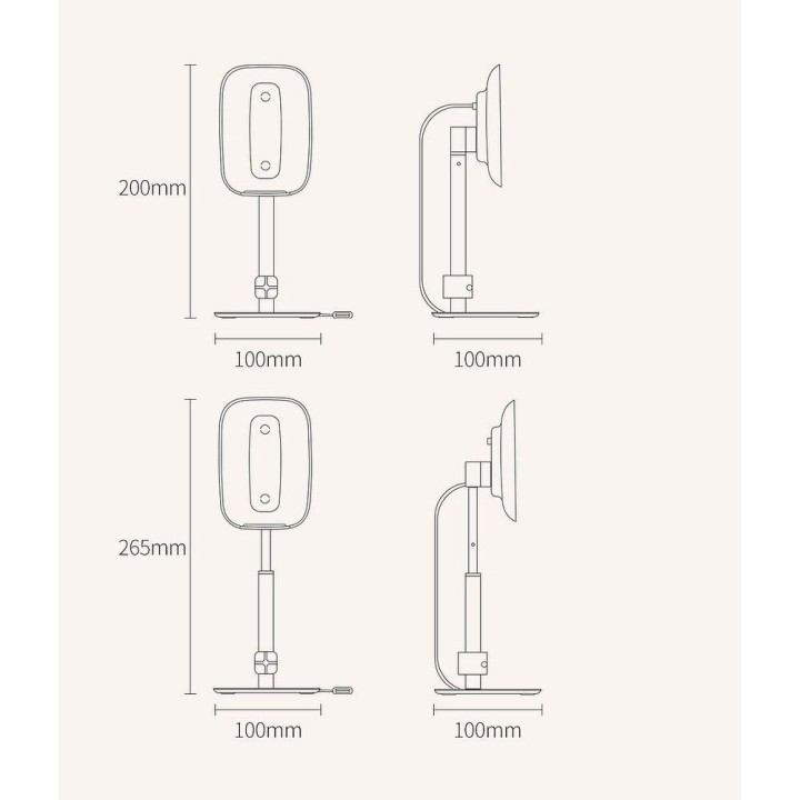 BASEUS holder desktop teleskopowy for phone with charging wireless SUWY-D0R gold róż