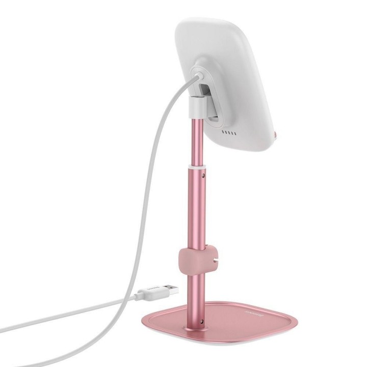 BASEUS holder desktop teleskopowy for phone with charging wireless SUWY-D0R gold róż