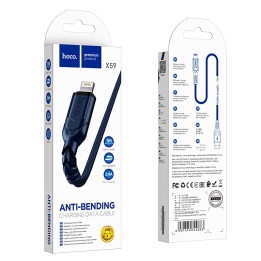 Кабель USB A — Lightning Hoco 2,4A 1 m X59 синий