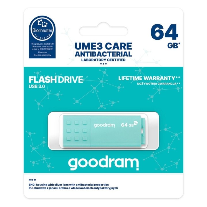 GOODRAM USB flash drive UME3 64GB USB3.2 (Biomaster protected)