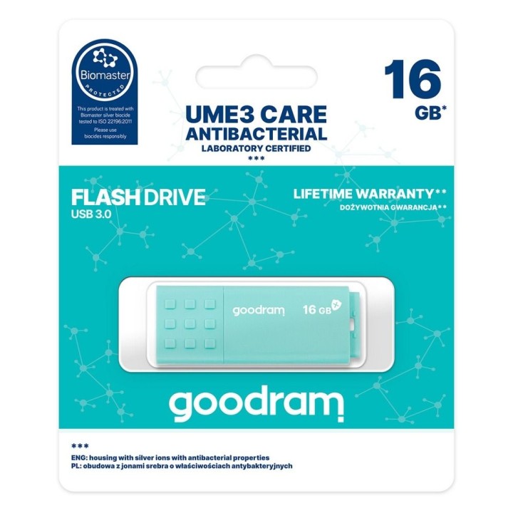 GOODRAM USB flash drive UME3 16GB USB3.2 (Biomaster protected)