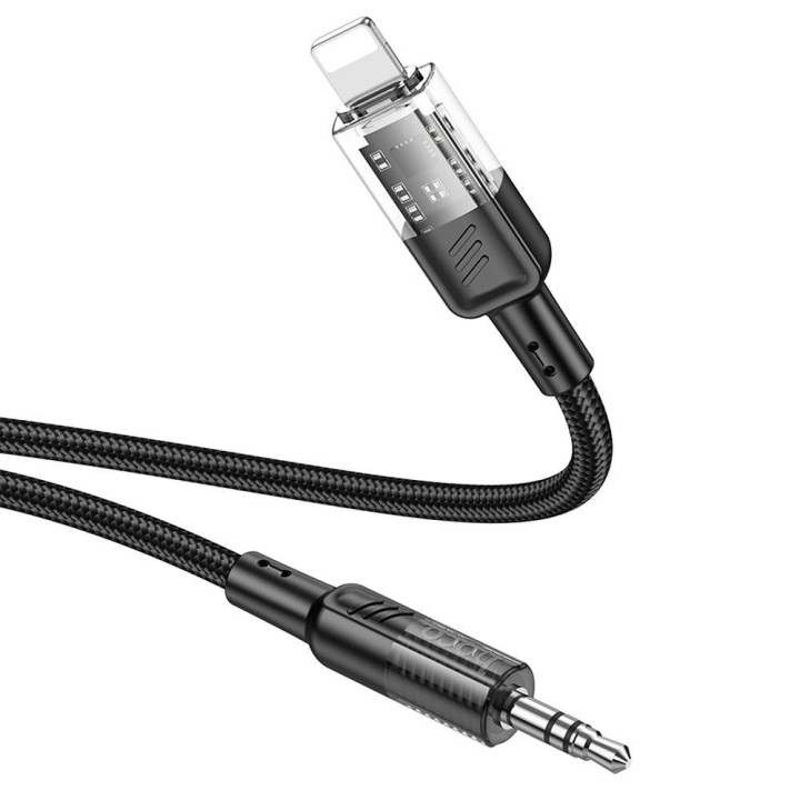 Кабель AUX Jack 3,5 mm для Lightning Hoco 1,2 m UPA27 чорний