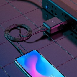 Сетевое зарядное устройство для телефона Hoco USB A 2A 10W + кабель USB-A – USB-C N2 черное