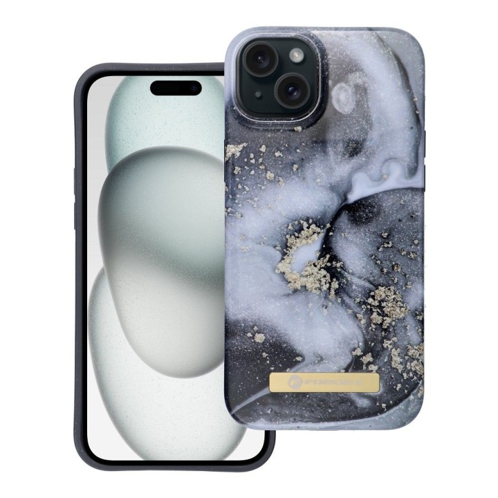 Чохол для iPhone 15 PLUS Forcell F-Protect Mirage сумісний з MagSafe marble mist