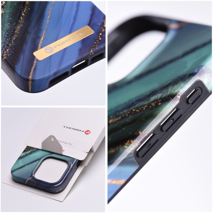 Case for iPhone 15 PLUS Forcell F-Protect Mirage compatible with MagSafe jade marble